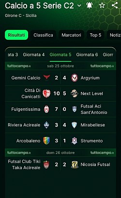 5 GIORNATA