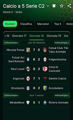 18 GIORNATA